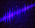 Technology background. Blue glowing data flow as binary numbers. Royalty Free Stock Photo
