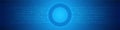 Technology Background, digital circle, blue circuit board pattern, microchip, power line