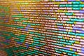 Technology background. Hacker breaching net security. Source code close-up. Royalty Free Stock Photo