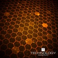 Technology background with honeycomb texture. Royalty Free Stock Photo