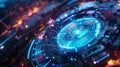 Technology background with mesmerizing glowing lights