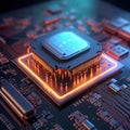Technology background Microprocessor chipset central processor unit Cyber and futuristic concept, hardware, AI