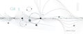 Vector illustration molecule, Network Connection. Element of geometric shape, wave line, dot, on white background Royalty Free Stock Photo