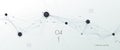 Vector illustration molecule, Network Connection. Element of geometric shape, wave line, dot, on white background Royalty Free Stock Photo