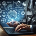 Technology big data.globalization and analytics management concepts.Generative ai