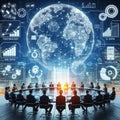 Technology big data.globalization and analytics management concepts.Generative ai