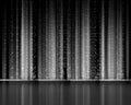 Technology Binary abstract background, matrix style, black color, falling numbers. Digital binary data flow dust on Royalty Free Stock Photo
