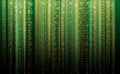 Technology Binary abstract background, matrix style, green color, falling numbers. Digital binary data flow dust on Royalty Free Stock Photo