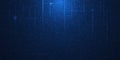 Vector Illustration design. Blue matrix binary datum code, grid pixel pattern background. Royalty Free Stock Photo