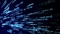 Technology binary code. Random falling digits on screen. Hacked software. Matrix sciense background. Big data analytics. 3D Royalty Free Stock Photo