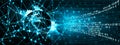 Technology binary web glob background. virtual concept.world network technology communication background.