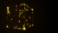 Technology block chain network connection. Big data visualization. Cyber security background. Cube, consisting of block. 3D