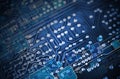 Technology blue circuit board background Royalty Free Stock Photo