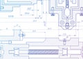 Technology blueprint .Engineering plan scheme .Mechanical Engineering drawing .Computer aided design systems.Industrial Technolog