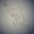 Technology blueprint retro background, illustration