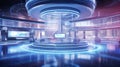 technology blurred futuristic interior Royalty Free Stock Photo