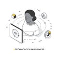 Technology in Business Isometric Illustration