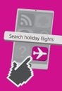 Technology Cell Phone Icons with Holiday Flights App Illustration