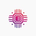 Technology, chipset, circuit board icon