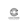 Technology circle logo and symbols Vector. Royalty Free Stock Photo