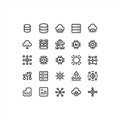 Technology, Cloud Computing and AI Line Icons Set Royalty Free Stock Photo