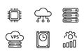 Technology and Cloud Computing Icons Set server data Royalty Free Stock Photo
