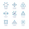 Technology company logo set. Vector technological information network icons