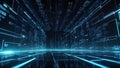 Technology and Computer Science: Digital Data Patterns and Information Elements in a Conceptual Design Space Backdrop Royalty Free Stock Photo