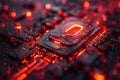 technology computing digital circuit board hardware network electronics blue system background tech communication abstract