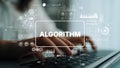 Technology Concept of Algorithm with Data Analysis Graphics on Computer Screen. Asymptotic smart data analytic Royalty Free Stock Photo