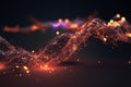 Technology concept of data flow. Data collecting and sorting in digital abstraction. Generated AI. Royalty Free Stock Photo