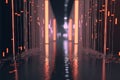 Technology concept of data flow. Data collecting and sorting in digital abstraction. Generated AI. Royalty Free Stock Photo