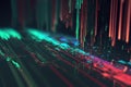 Technology concept of data flow. Data collecting and sorting in digital abstraction. Generated AI. Royalty Free Stock Photo