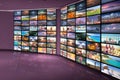 Technology concept in media hall entrance as video wall Royalty Free Stock Photo