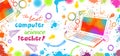 Technology concept. Programming web banner. The best teacher of computer science. Mug design. Vector illustration Royalty Free Stock Photo