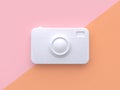 Technology concept white abstract camera minimal pink orange tilted background 3d render