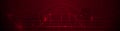 Abstract Digital technology, light line and red cyber space background. Vector communication, innovation futuristic technology