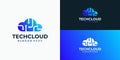 Technology connection cloud vector logo design Royalty Free Stock Photo