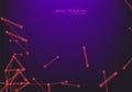 Technology and connection theme. Bright vertexes connected with thin lines .Neon Light background Royalty Free Stock Photo