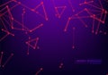 Technology and connection theme. Bright vertexes connected with thin lines .Neon Light background Royalty Free Stock Photo