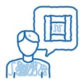 technology consultant doodle icon hand drawn illustration