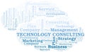 Technology Consulting typography vector word cloud. Royalty Free Stock Photo