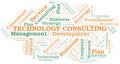 Technology Consulting typography vector word cloud. Royalty Free Stock Photo