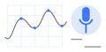Voice Data Analysis Concept with Graph Visualization and Microphone Icon for Audio Analytics Royalty Free Stock Photo