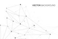 Technology data concept. Vector network background with plexus line and node. Abstract geometric fractal connection with Royalty Free Stock Photo