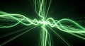 Technology Data Connection Abstract Green Glowing Lines Dynamic Digital Energy Flow Background Royalty Free Stock Photo