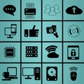 Technology and data icon for life in symbols set Royalty Free Stock Photo