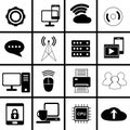 Technology and data icon for life in symbols set Royalty Free Stock Photo