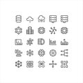 Technology and Data Network Line Icons Set Royalty Free Stock Photo