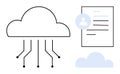 Cloud Computing and Data Storage Concept with Digital Document and User Profile Elements Royalty Free Stock Photo